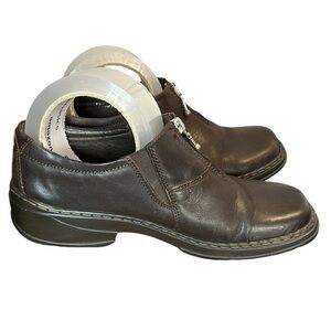 Josef Seibel Pamela‎ Black Leather Square Toe Zipper Loafers Slip On Comfort 8